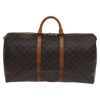 Louis Vuitton Keepall 55, Brown, Canvas, travel