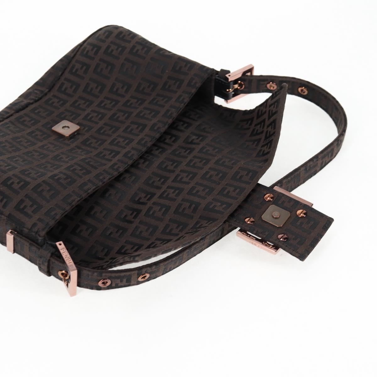 Fendi Baguette, Brown, Canvas, shoulder