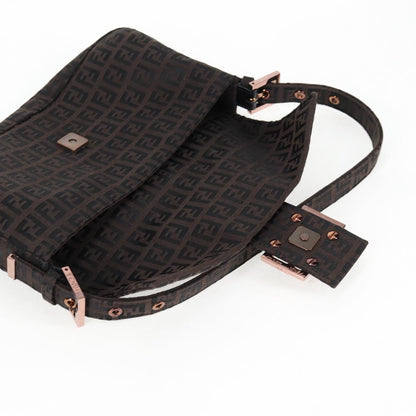 Fendi Baguette, Brown, Canvas, shoulder