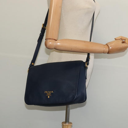 Prada Vitello, Navy, Leather, shoulder