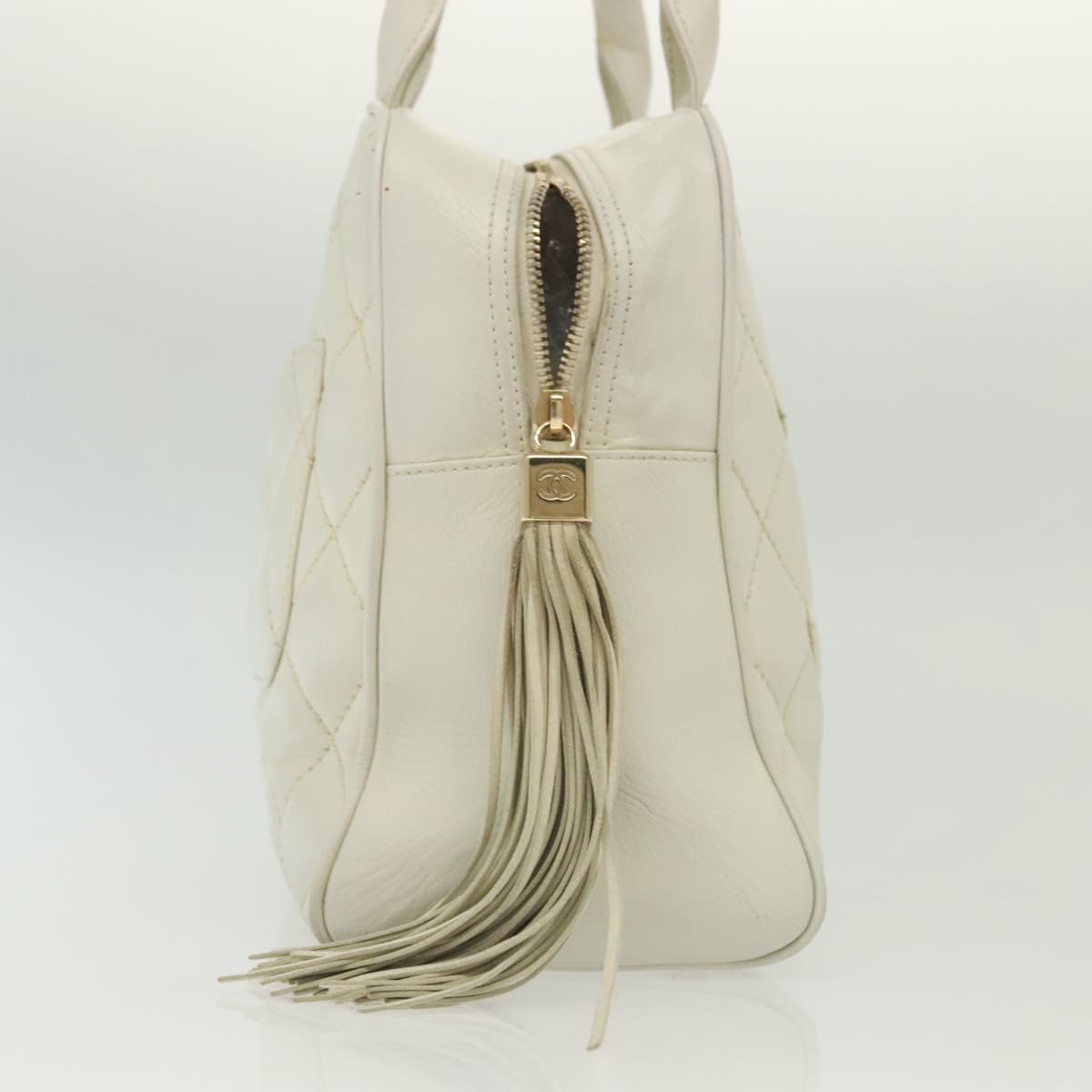 Chanel Coco Mark, White, Leather, handbag