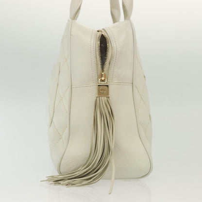 Chanel Coco Mark, White, Leather, handbag