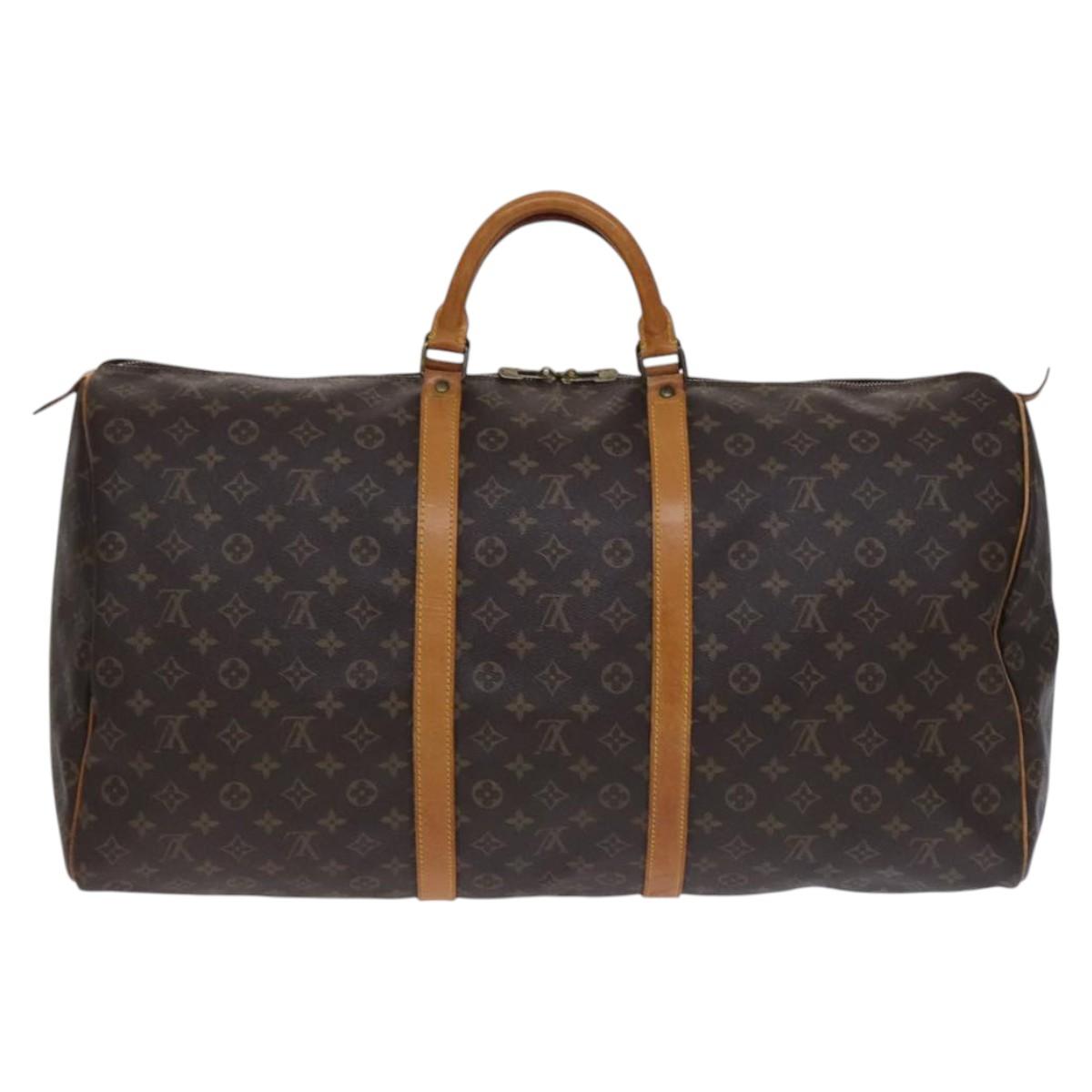 Louis Vuitton Keepall 60, Brown, Canvas, travel