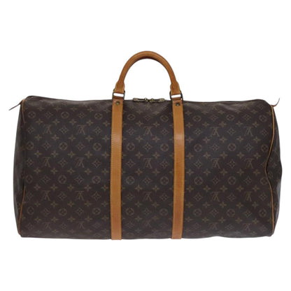 Louis Vuitton Keepall 60, Brown, Canvas, travel