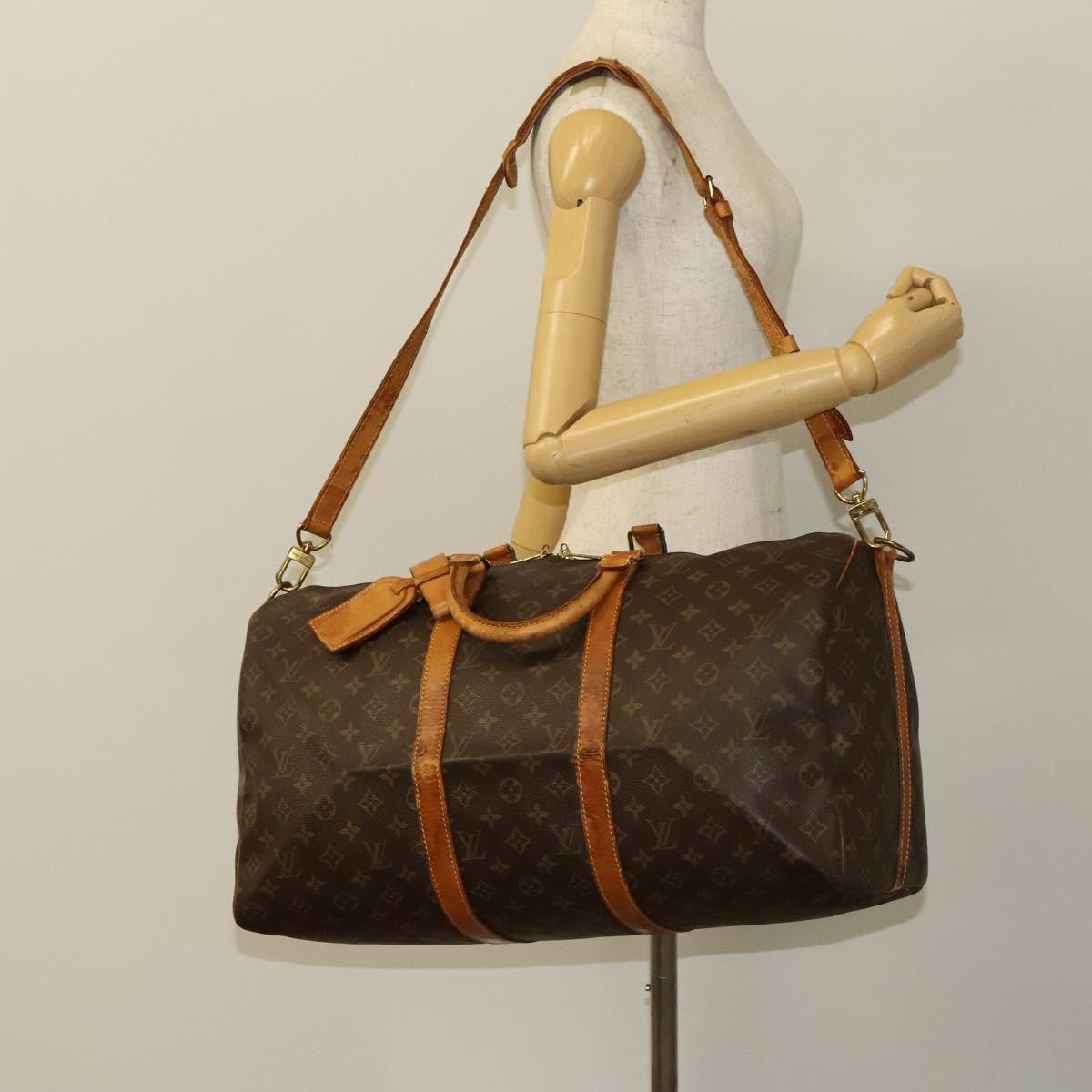 Louis Vuitton Keepall Bandouliere 50, Brown, Canvas, travel