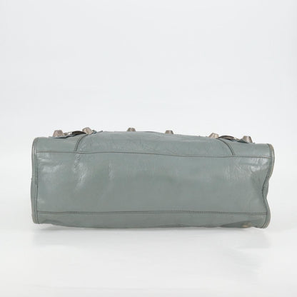 Balenciaga City, GRAY, Leather, handbag