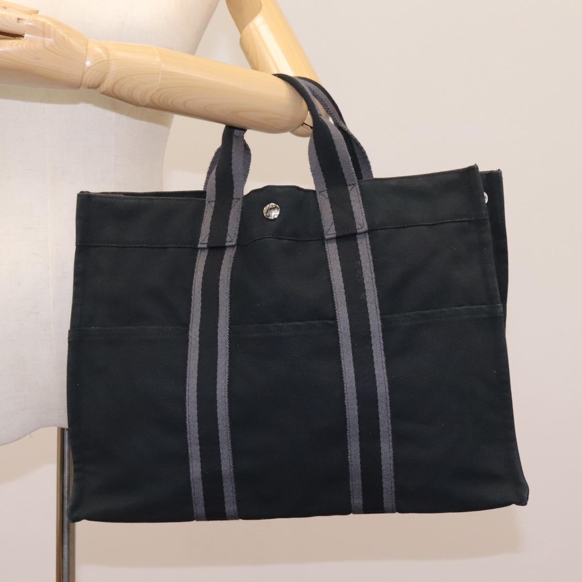 Hermès Toto, Black, Canvas, tote