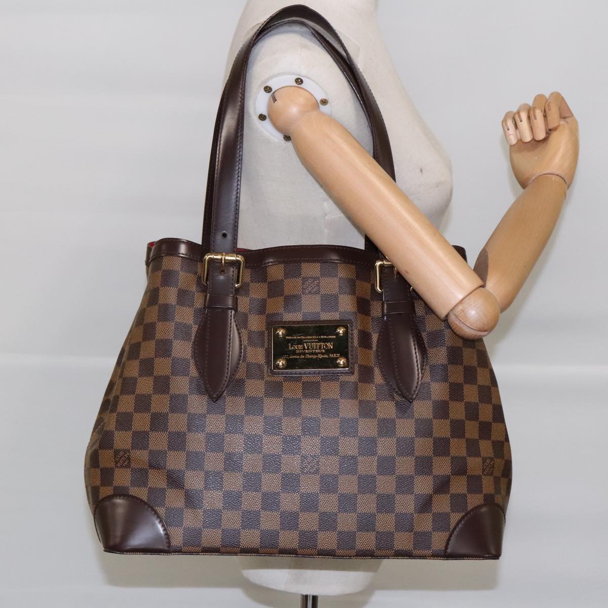 Louis Vuitton Hampstead, Brown, Canvas, tote