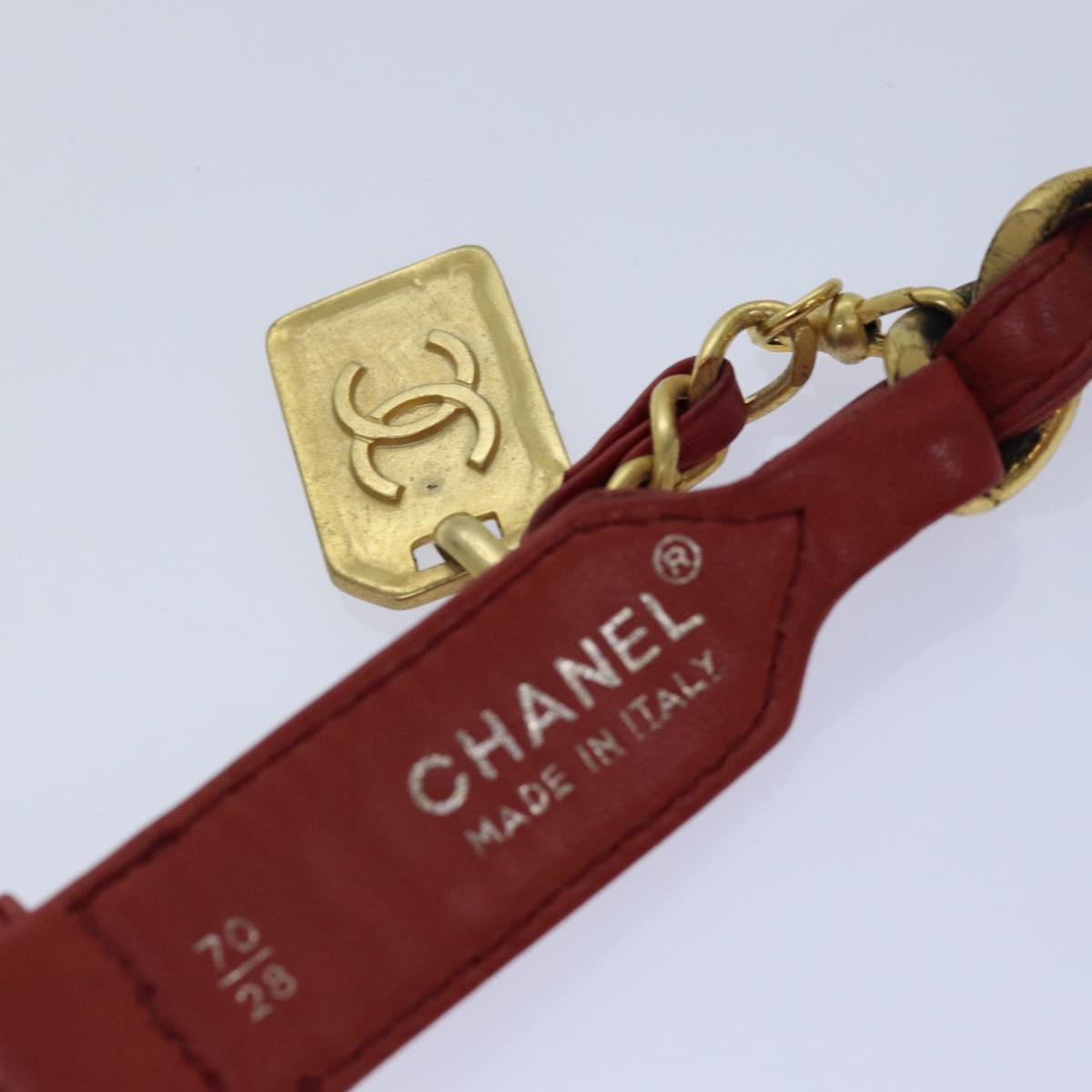 Chanel Bicolore, Red, Leather, belt