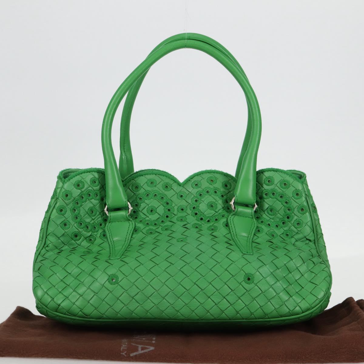 Bottega Veneta Intrecciato, Green, Leather, handbag
