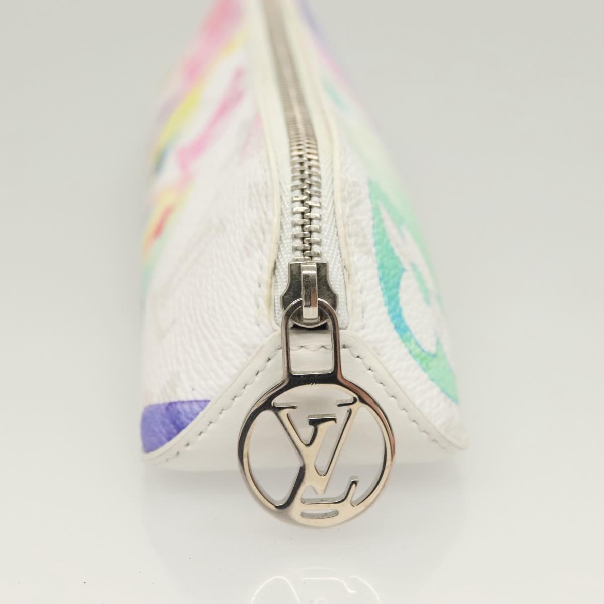 Louis Vuitton Trousse Elizabeth, White, Canvas, wallet