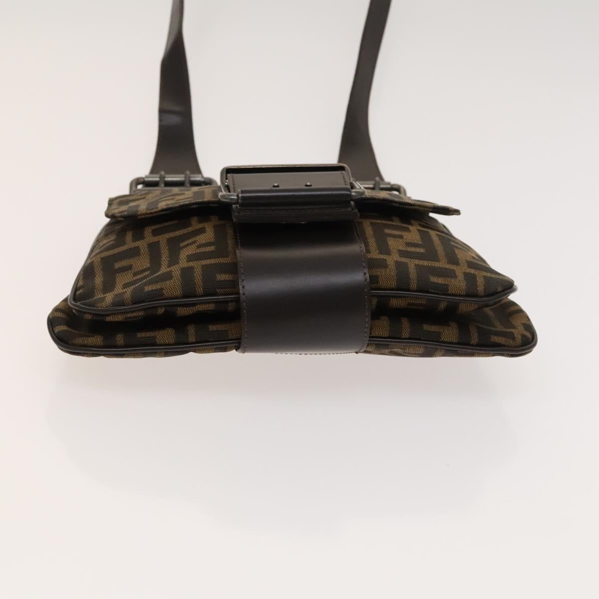 Fendi Zucca, Brown, Canvas, shoulder