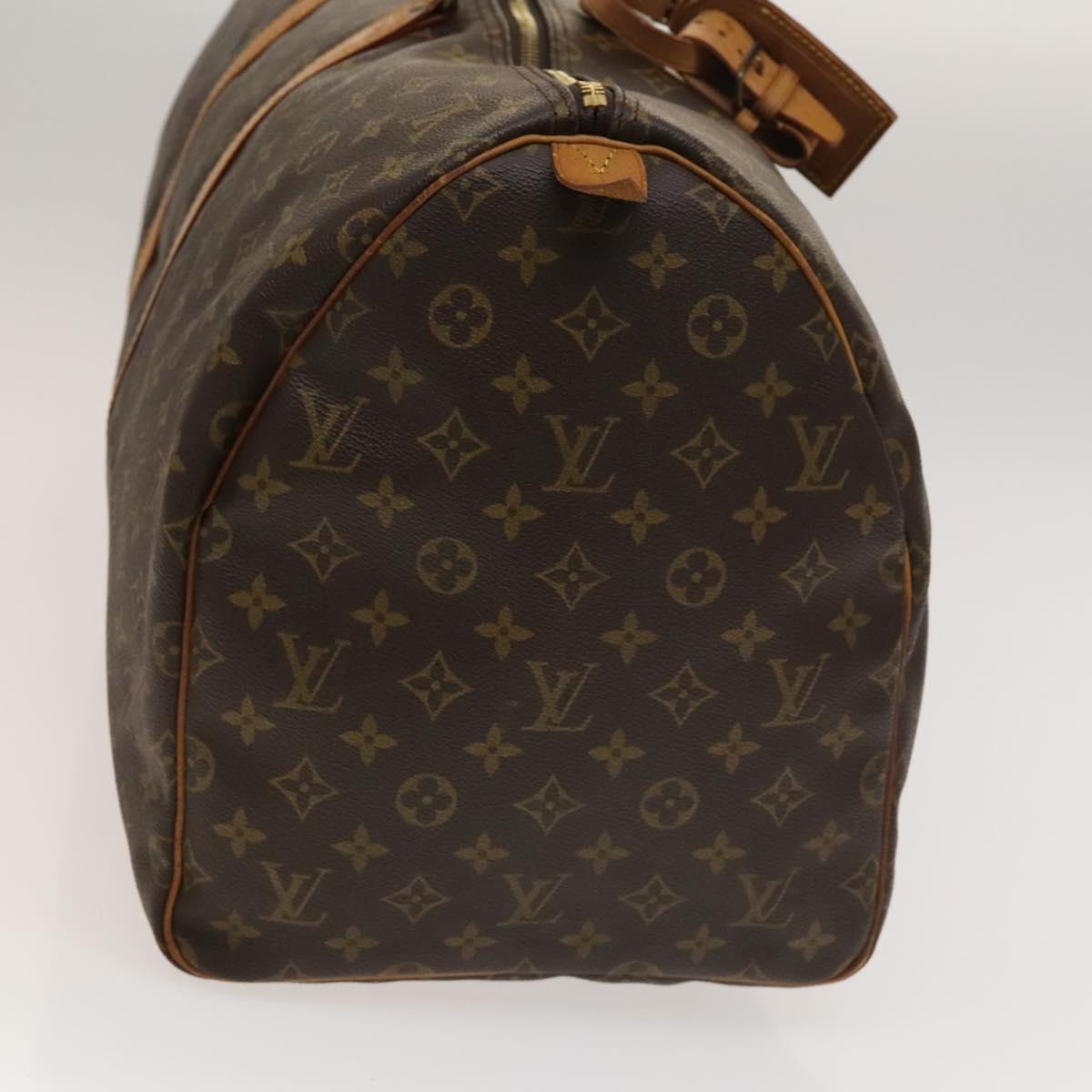 Louis Vuitton Keepall 55, Brown, "CANVAS, LEATHER", travel