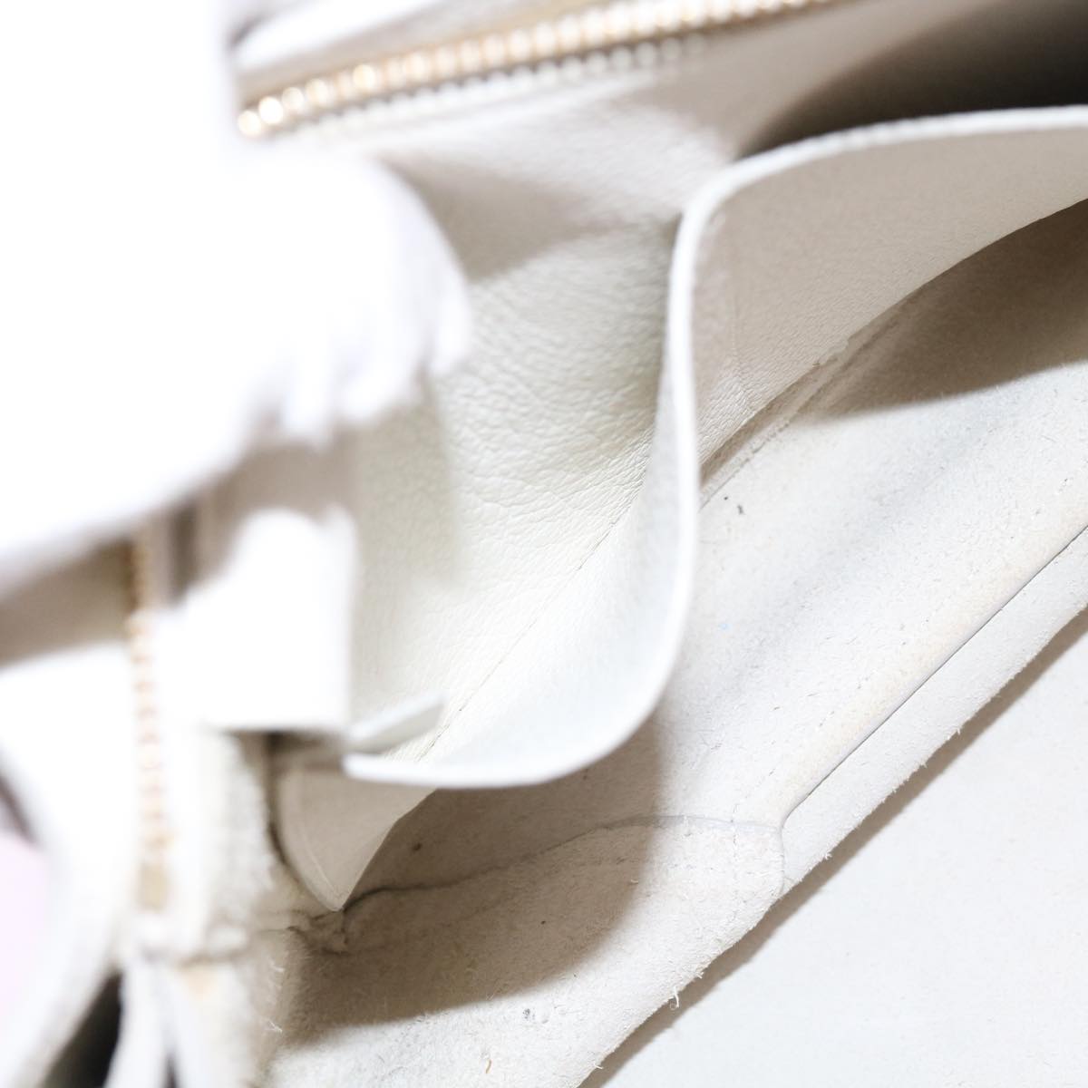 Céline, White, Leather, shoulder