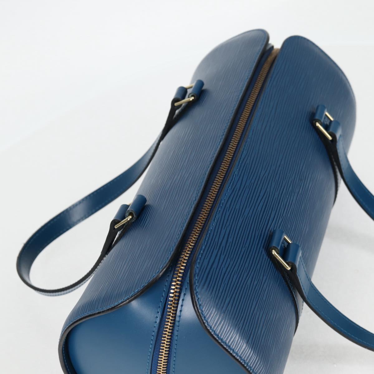 Louis Vuitton Soufflot, Blue, Leather, handbag