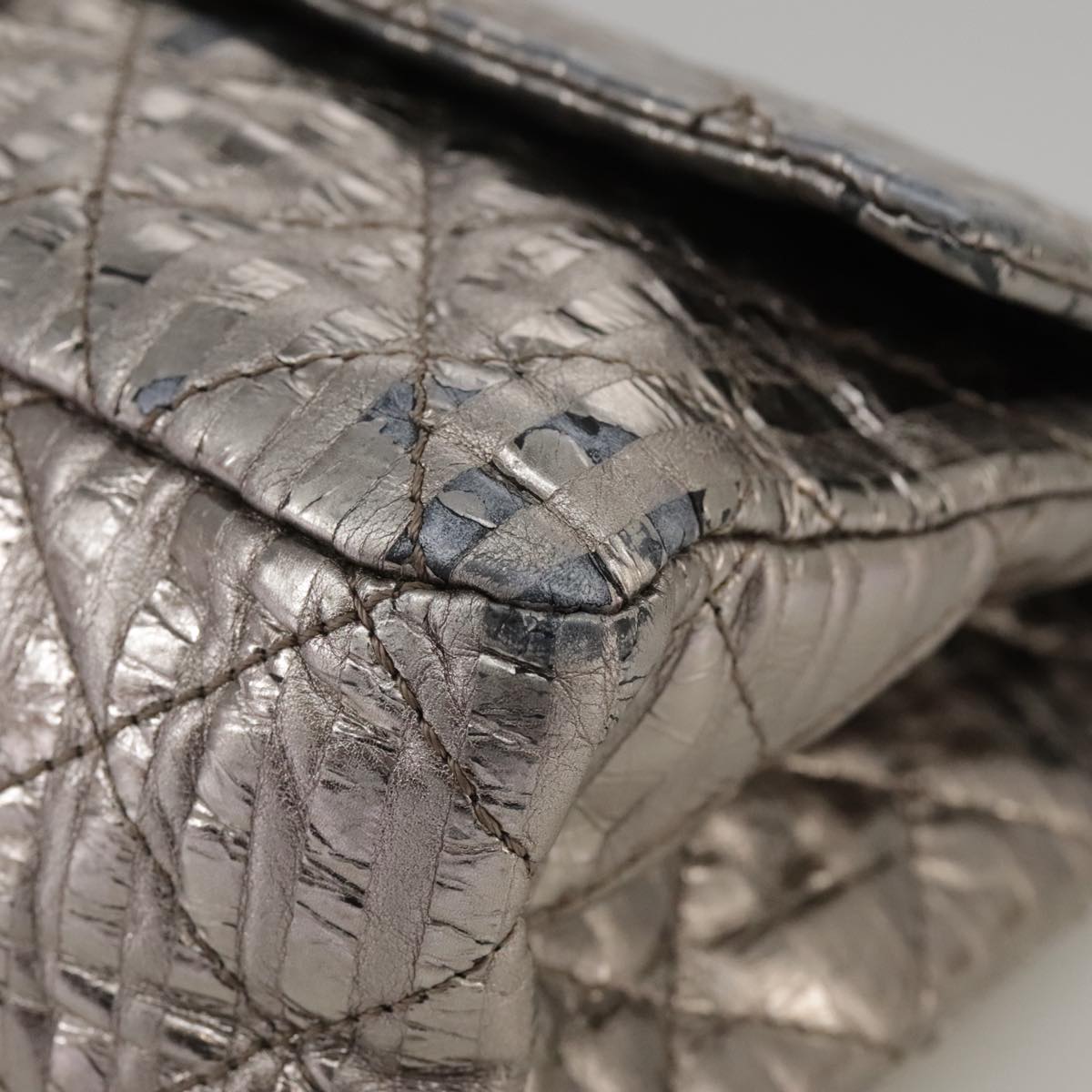"Chanel 2,55", Silver, Leather, shoulder