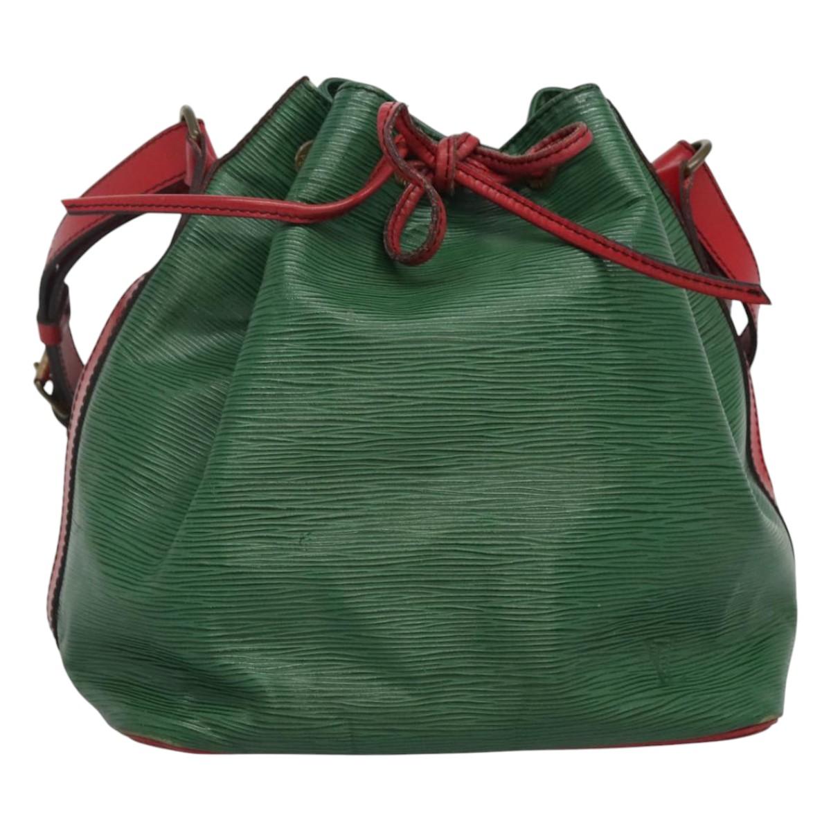 Louis Vuitton Noe, Green, Leather, shoulder
