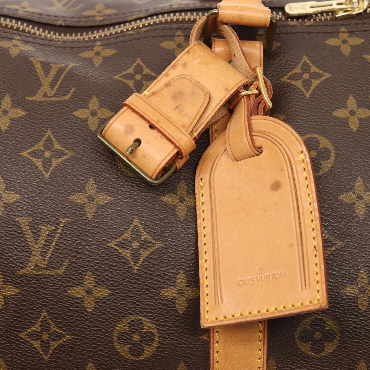 Louis Vuitton Keepall 60, Brown, Canvas, travel