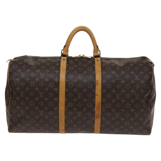 Louis Vuitton Keepall 60, Brown, Canvas, travel