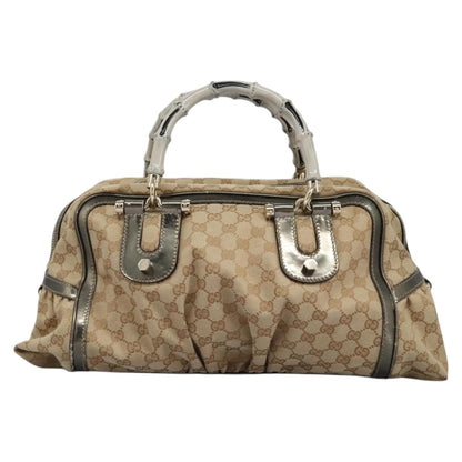Gucci Bamboo, Beige, Canvas, handbag