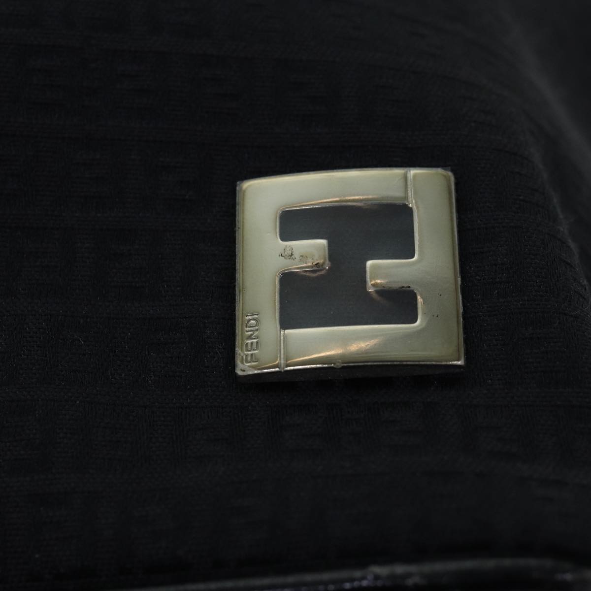 Fendi Zucchino, Black, Canvas, handbag