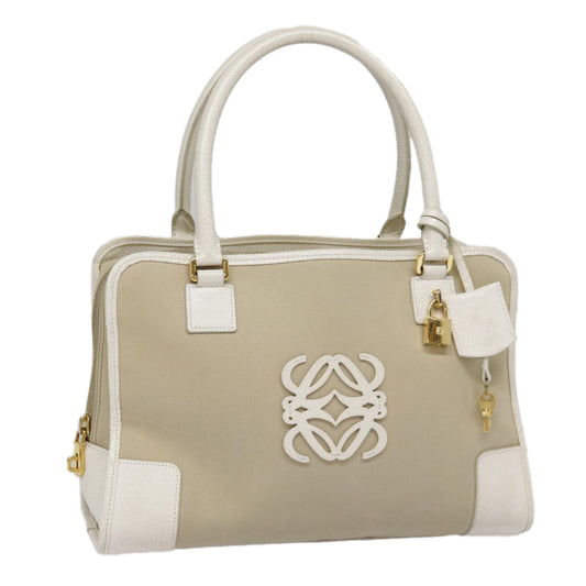 Loewe Anagram, Beige, Canvas, handbag