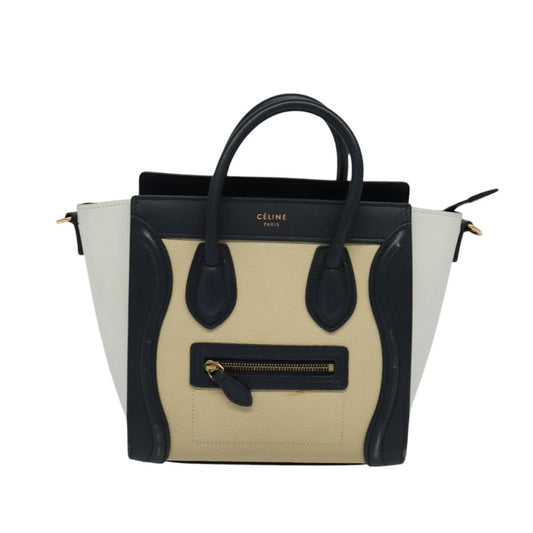 Céline Luggage, Beige, Leather, handbag