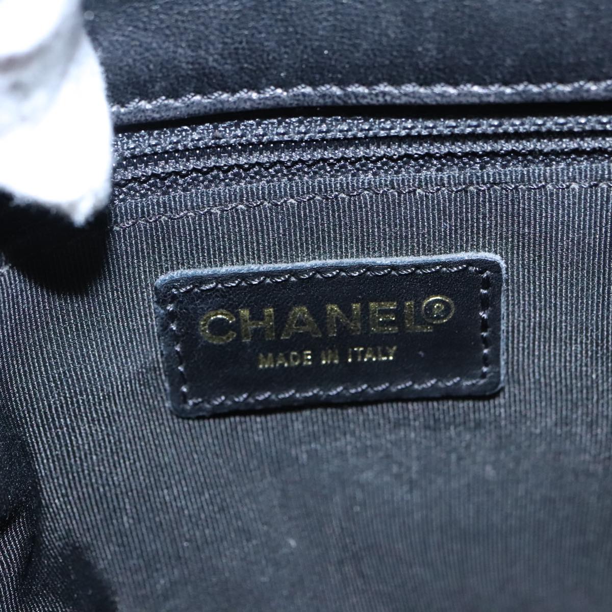 Chanel Chocolate bar, Black, Calfskin, shoulder