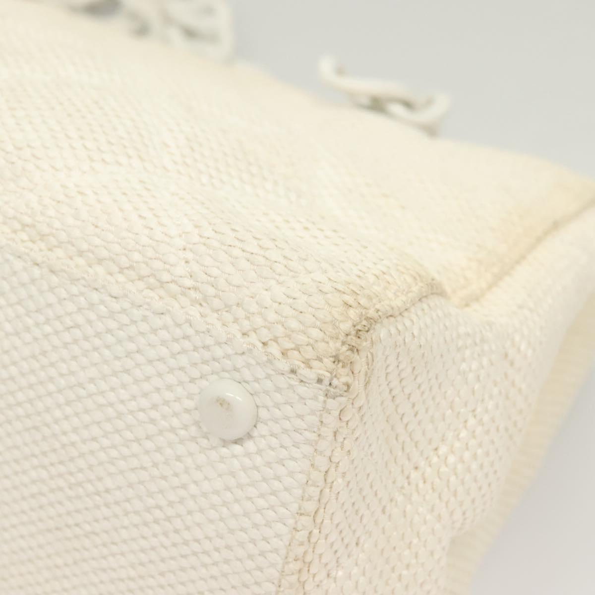 Chanel Logo CC, White, Canvas, shoulder