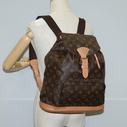 Louis Vuitton Montsouris GM, Brown, Canvas, backpack