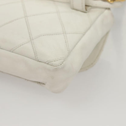 Chanel Cc, White, Leather, shoulder
