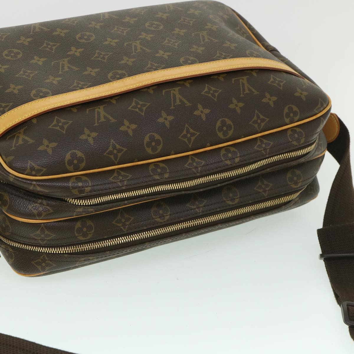 Louis Vuitton Reporter, Brown, Canvas, shoulder