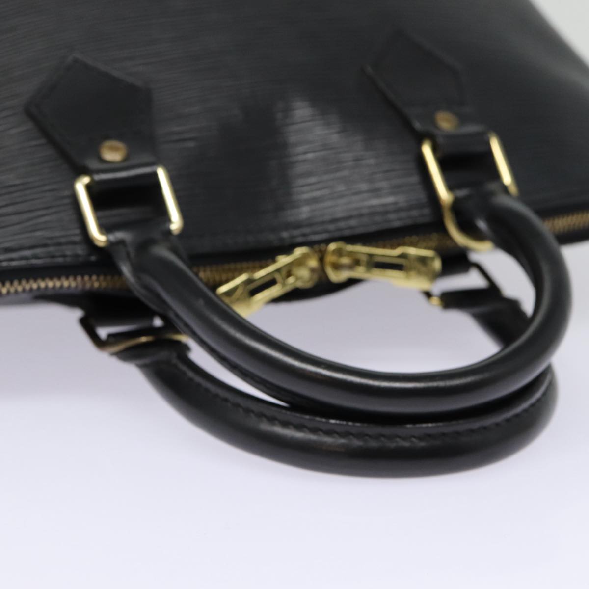 Louis Vuitton Alma, Black, Leather, handbag