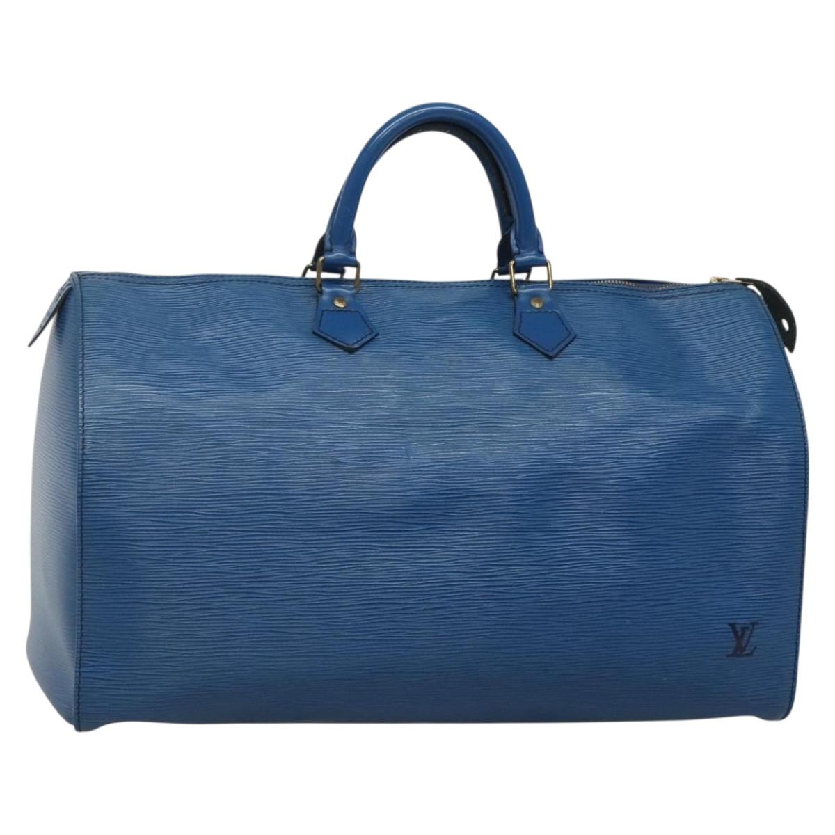 Louis Vuitton Speedy 40, Navy, Leather, handbag