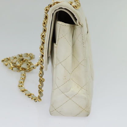 Chanel Double flap, White, Leather, handbag