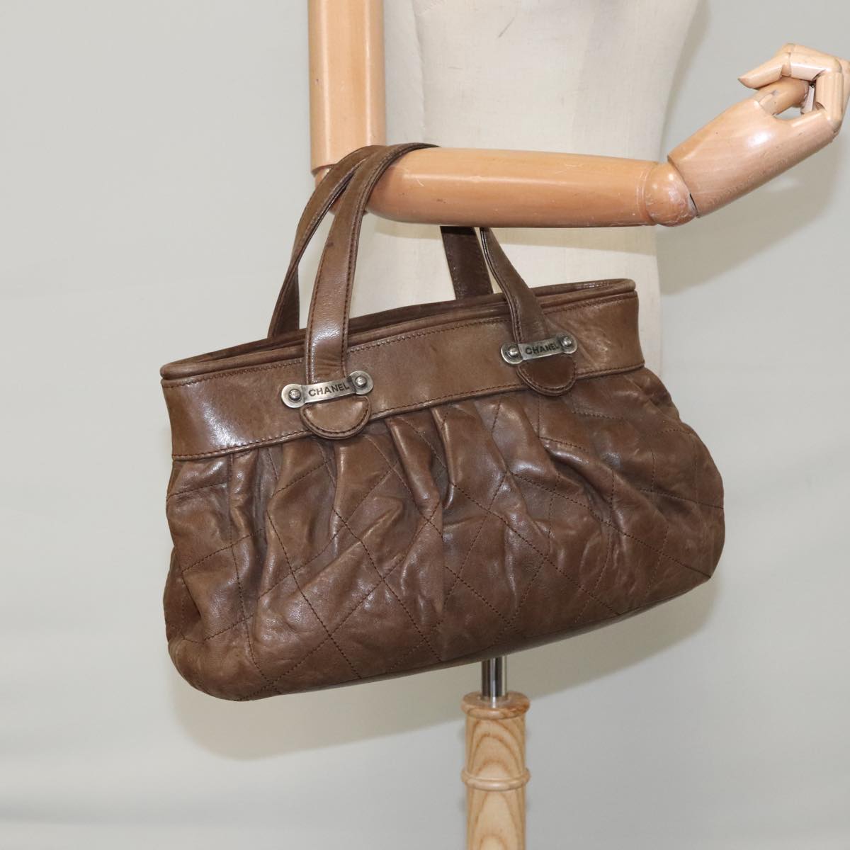 Chanel, Brown, Leather, handbag