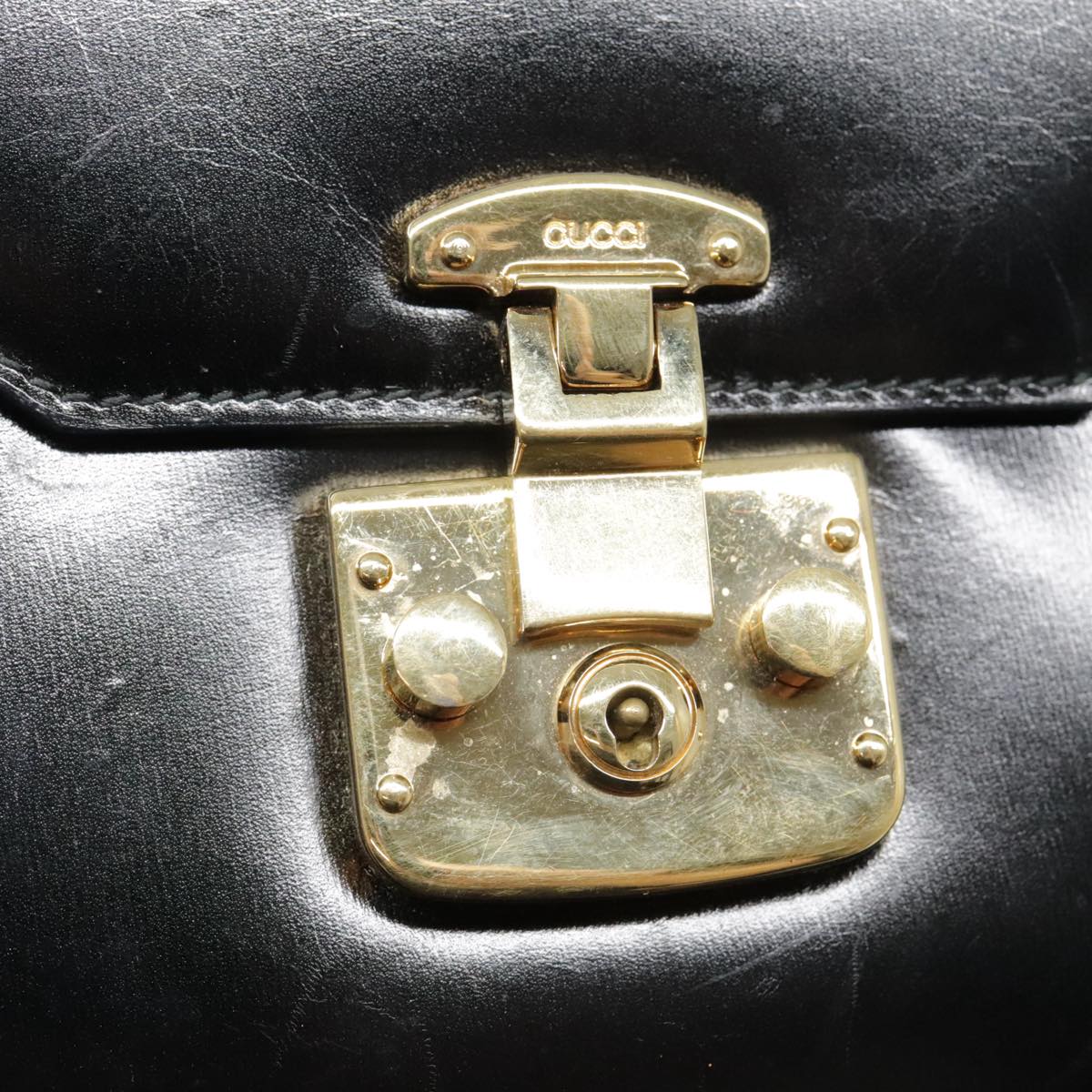 Gucci Lady Lock, Black, Leather, handbag