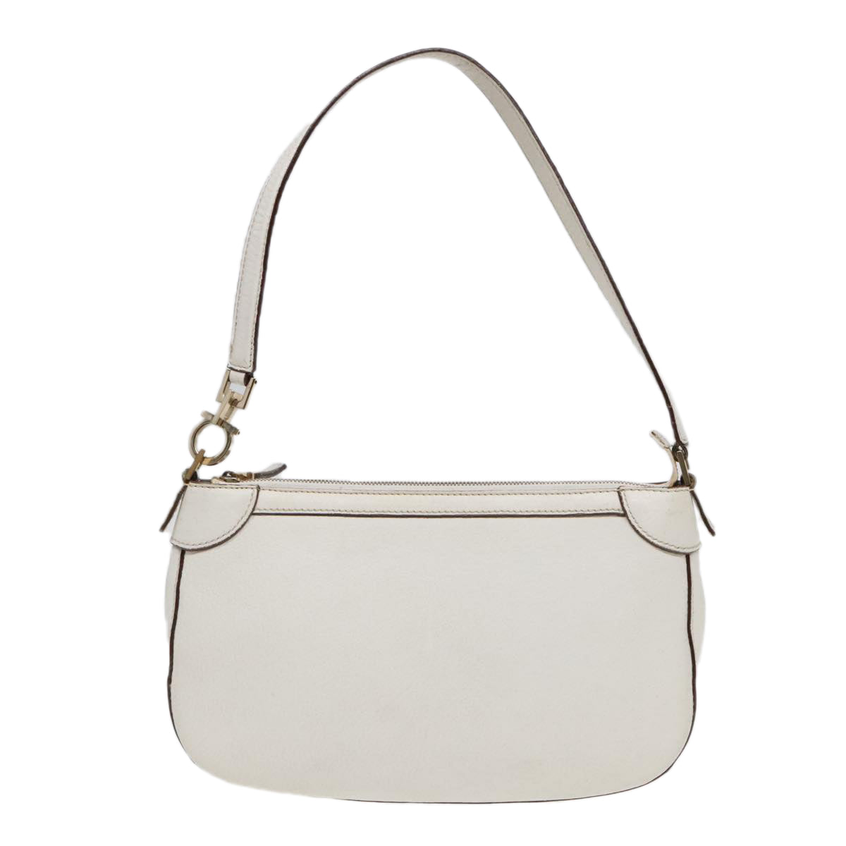 Salvatore Ferragamo, White, Leather, shoulder