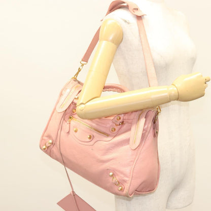 Balenciaga City, Pink, Leather, handbag