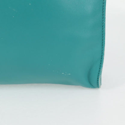 Prada Triangle Logo, Blue, Leather, handbag