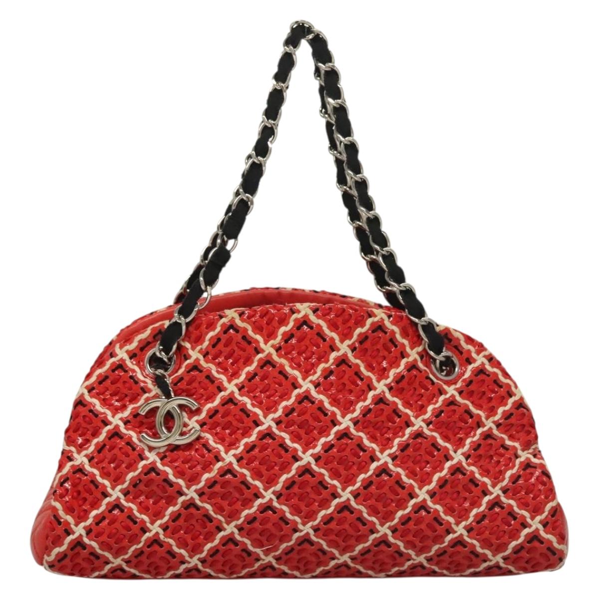 Chanel Mademoiselle, Red, Leather, shoulder