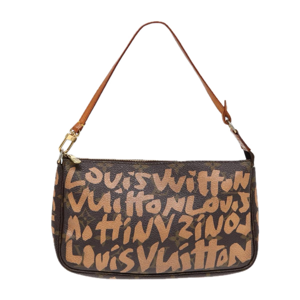 Louis Vuitton Pochette Accessoire, Brown, Canvas, clutch