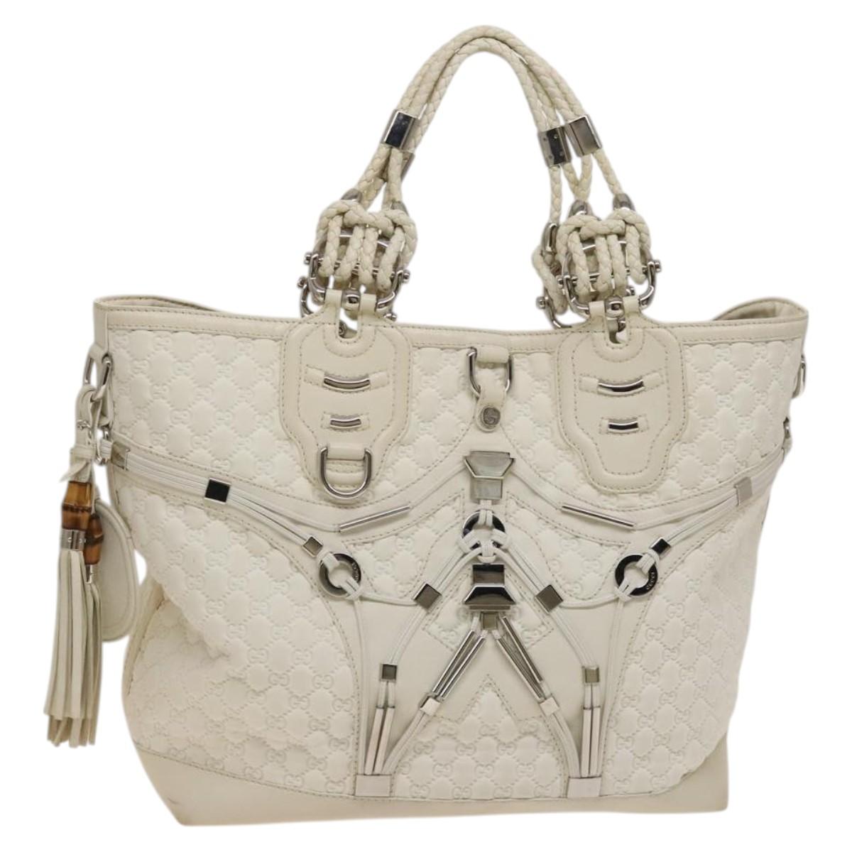 Gucci Horsebit, White, Leather, handbag