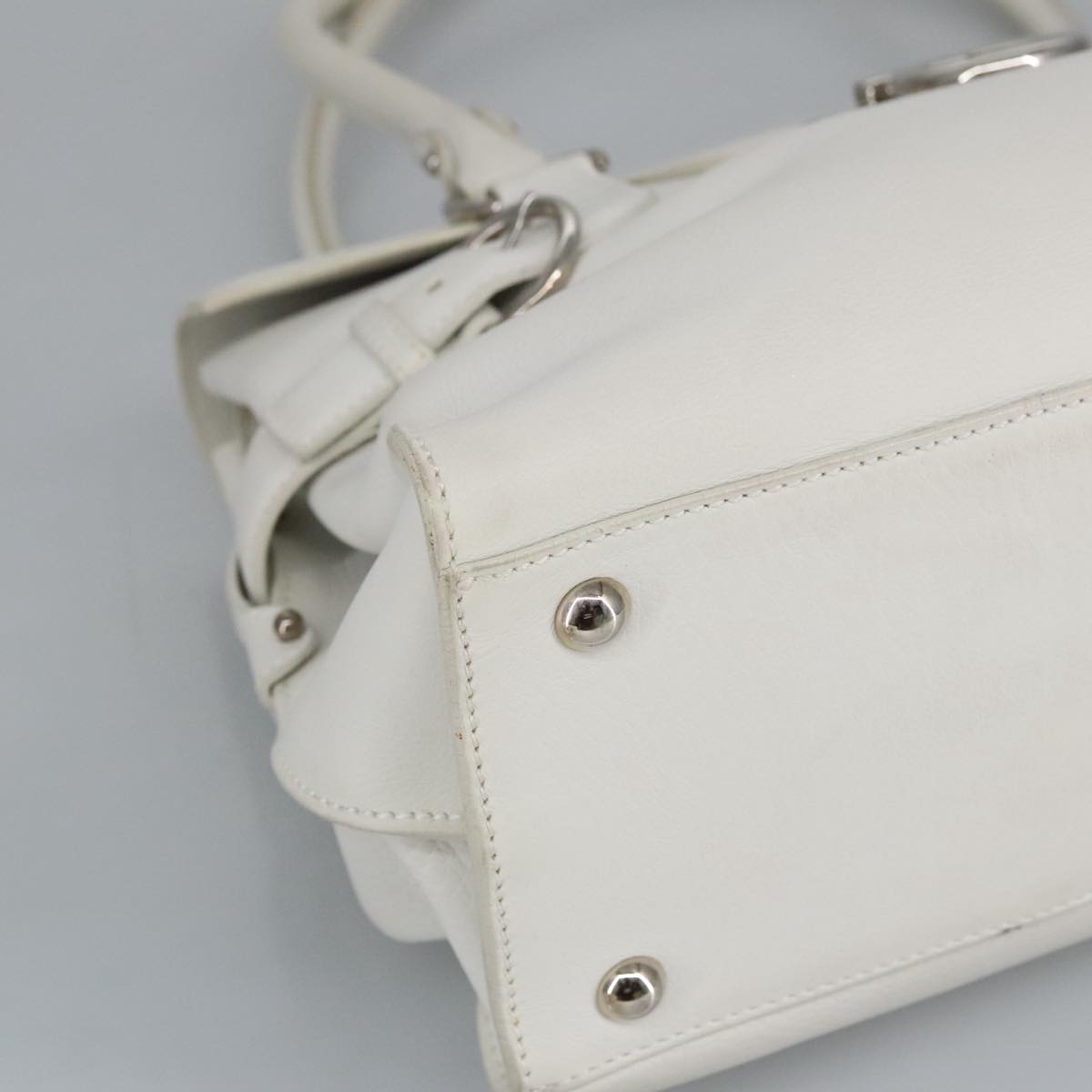 Salvatore Ferragamo, White, Leather, shoulder