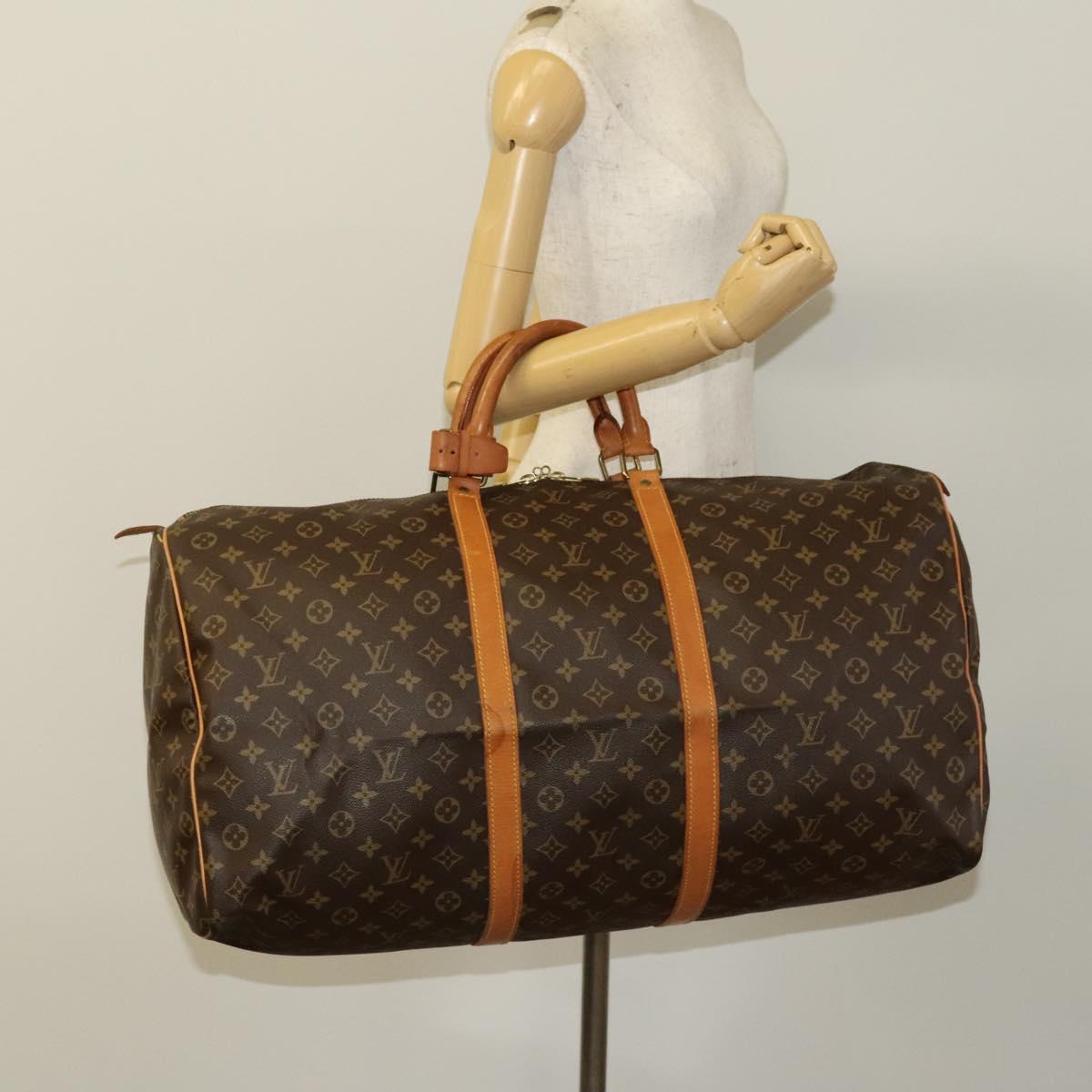 Louis Vuitton Keepall 60, Brown, Canvas, travel