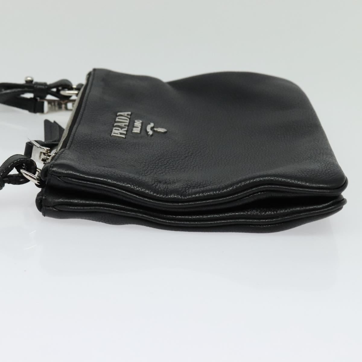 Prada Double, Black, Leather, shoulder
