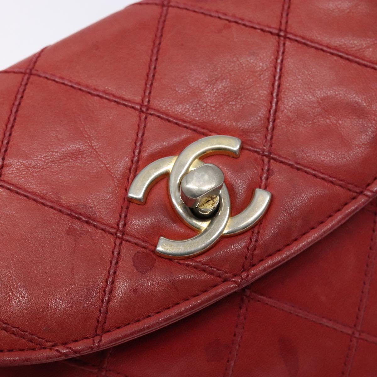 Chanel Bag belt, Red, Leather, clutch