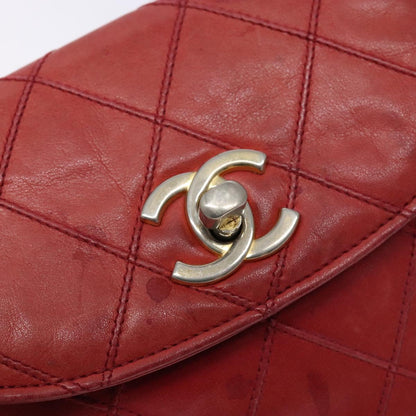 Chanel Bag belt, Red, Leather, clutch