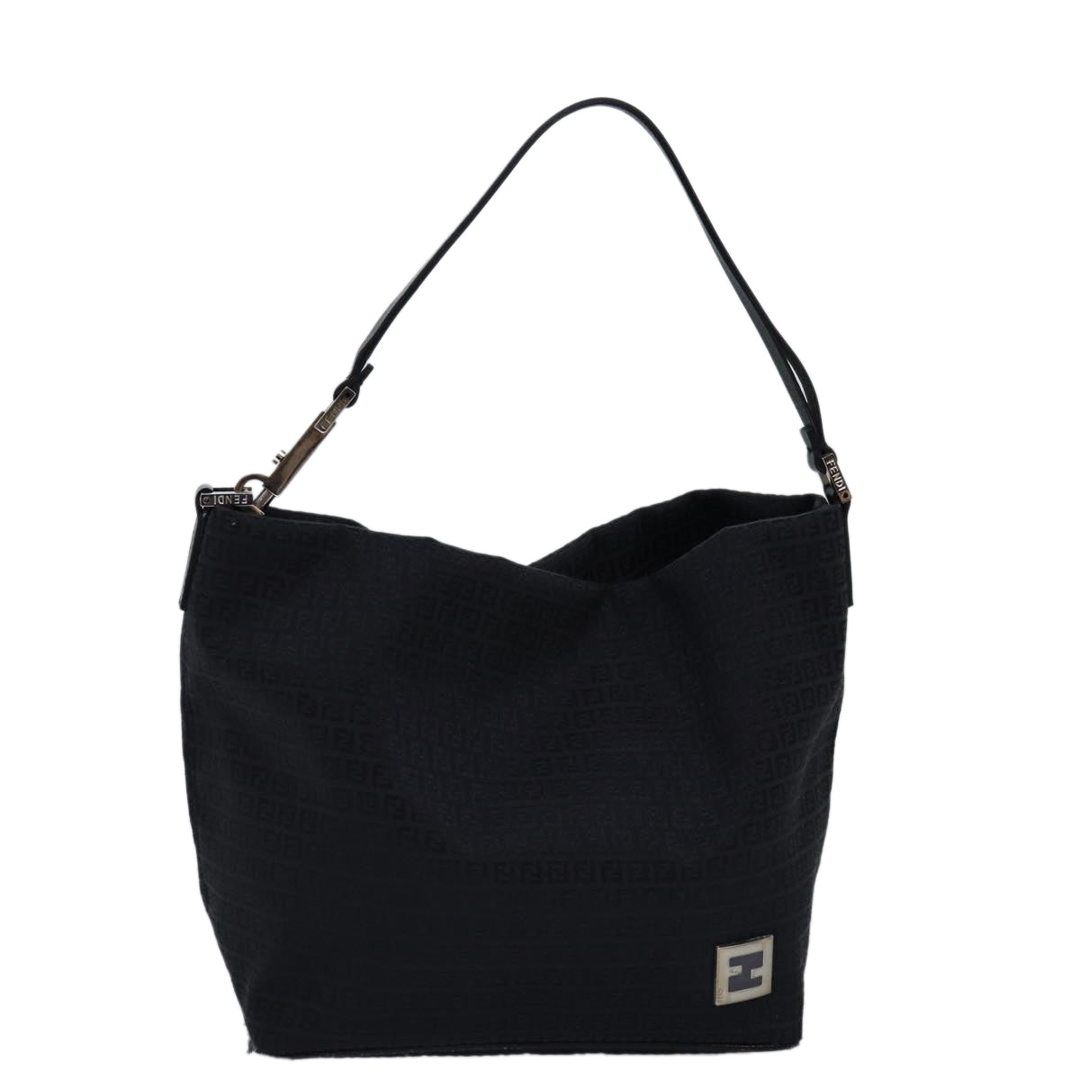 Fendi Zucchino, Black, Canvas, handbag