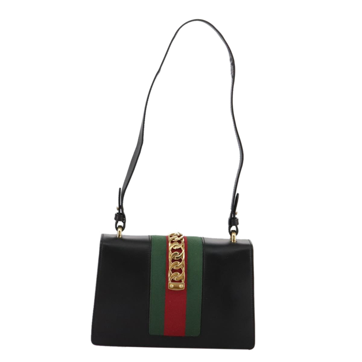 Gucci Sylvie, Black, Leather, shoulder